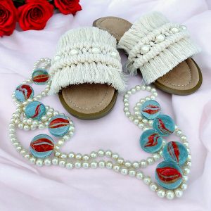 صندل زنانه مکرومه مدل دلژین